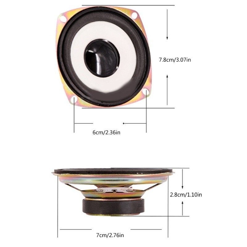 3Inch White Cone Speakers Set Full Frequency Woofer Loudspeaker
