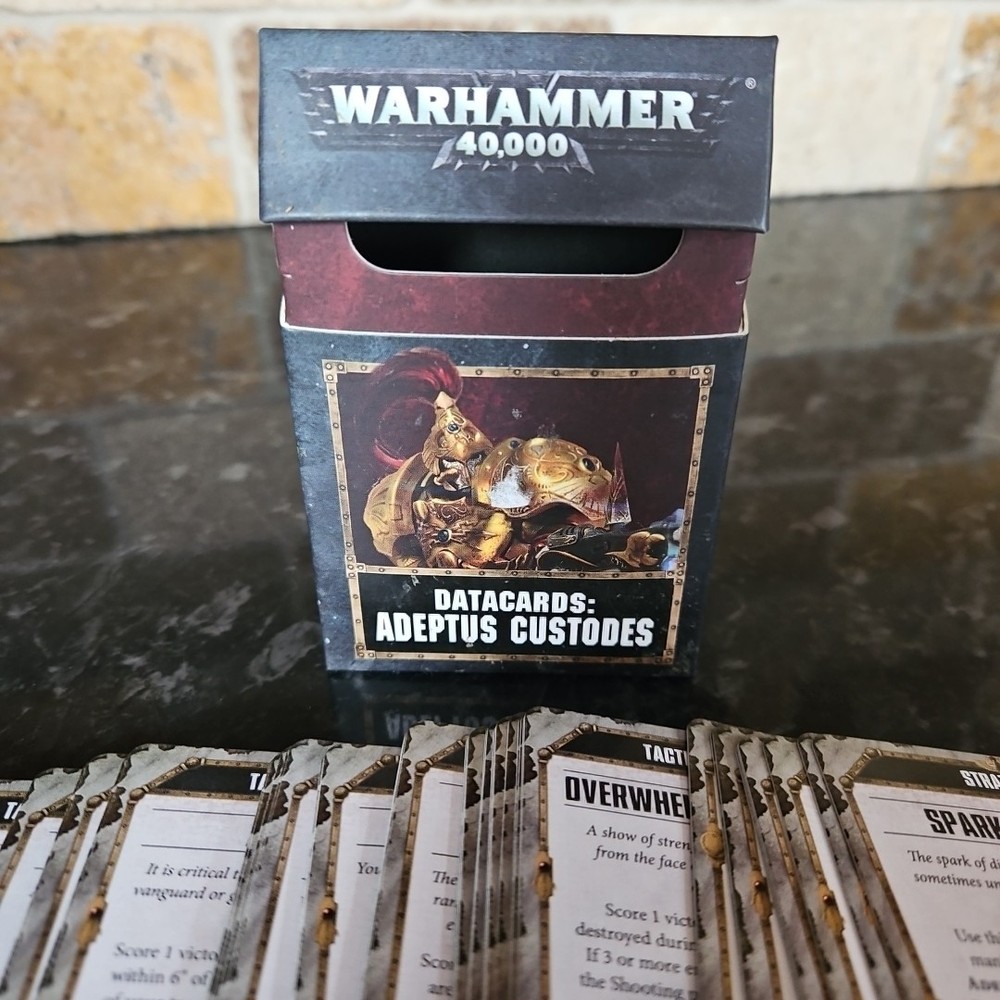 Warhammer 40k 40,000 Hames Workshop Datacards Adeptus Custodes VGC