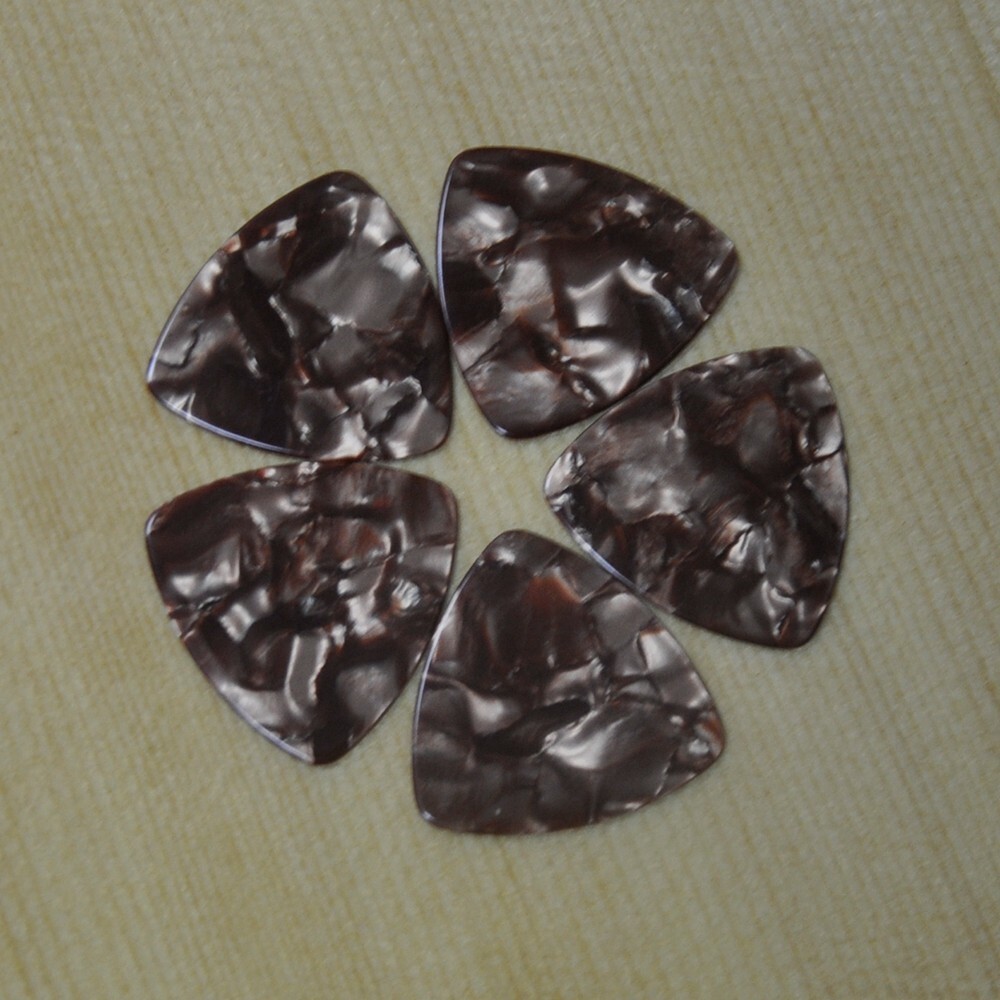 100pcs/lot Pearl Gold HEAVY 0.96mm Big Rounded Triangle Celluloid Guitar Picks
