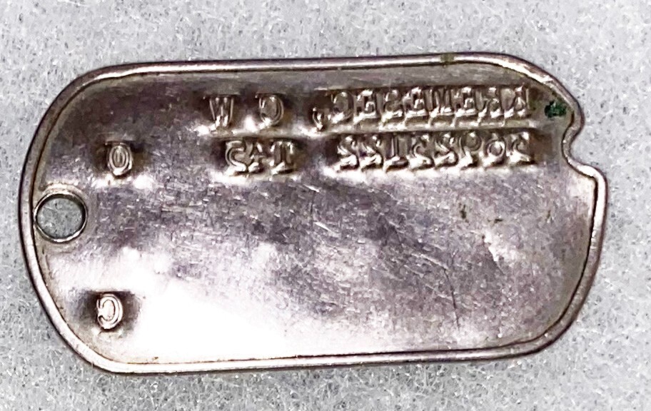 WWII Single CW Krenesec T-45 Dog Tag