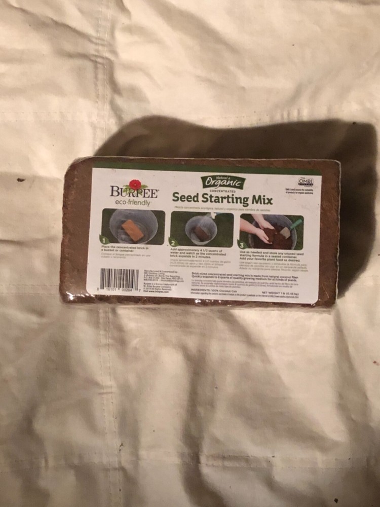 Burpee seed starting mix brick makes 8 quarts