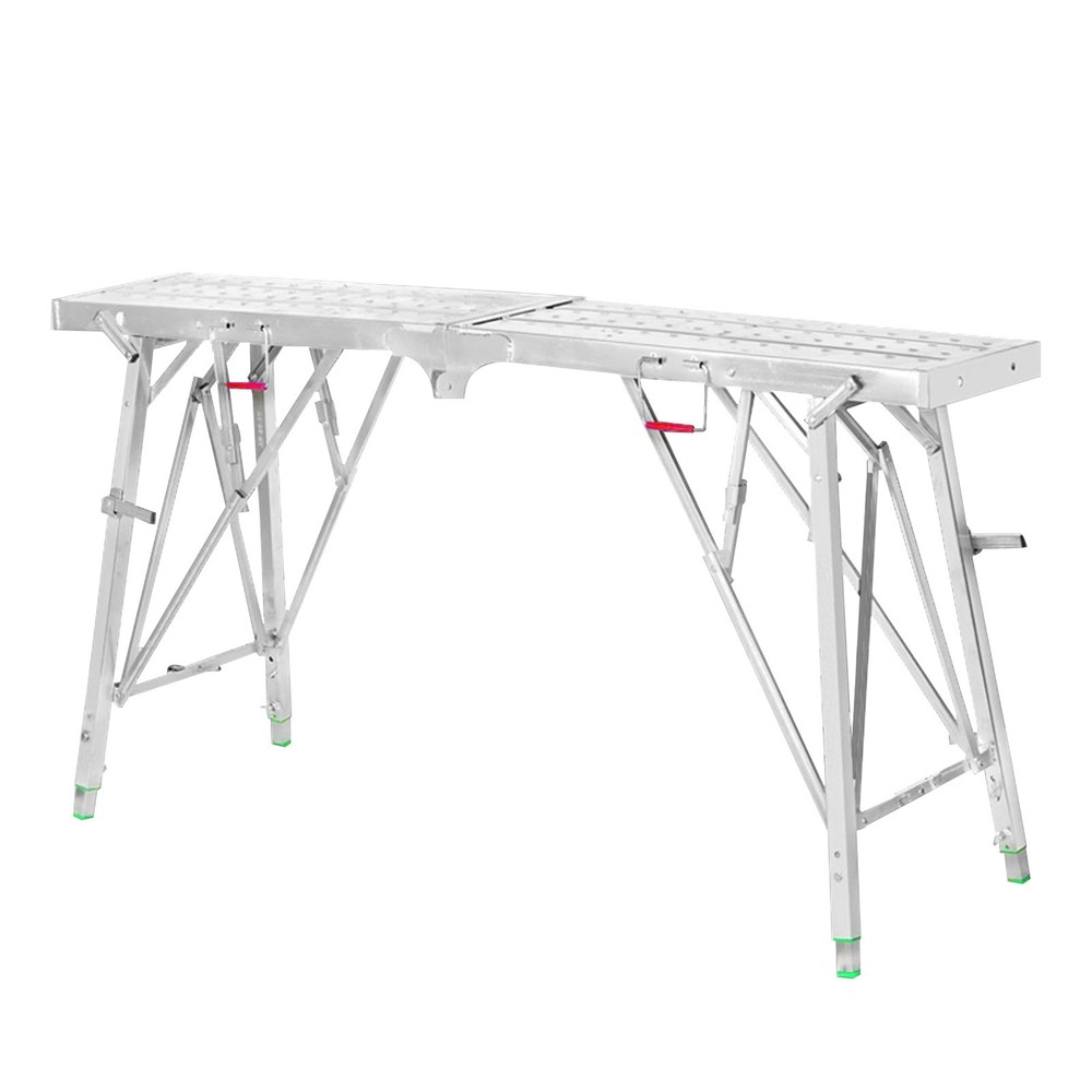 140 X 25cm Folding Scaffolding Platform Work Bench Scaffold Adjustable Height-