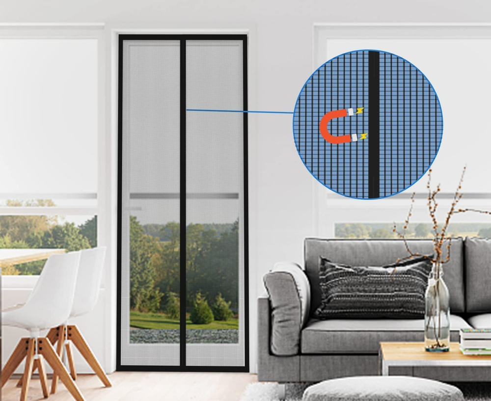 Mesh Screen Magnetic Closure Keeps Bugs Out For Front OrSliding Doors 38 X 82 "