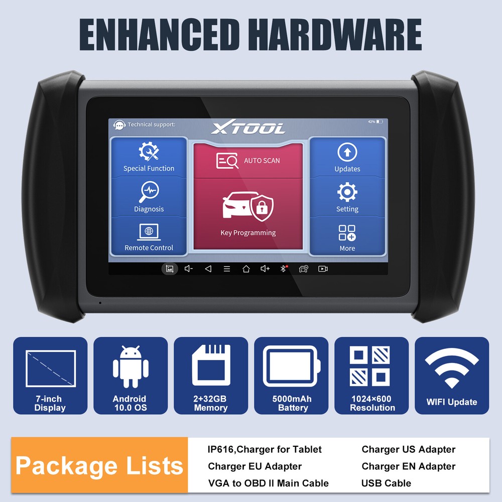 XTOOL IP616 Auto Scan Full System Diagnostic Tool OBD2 Scanner CANFD Key Coding