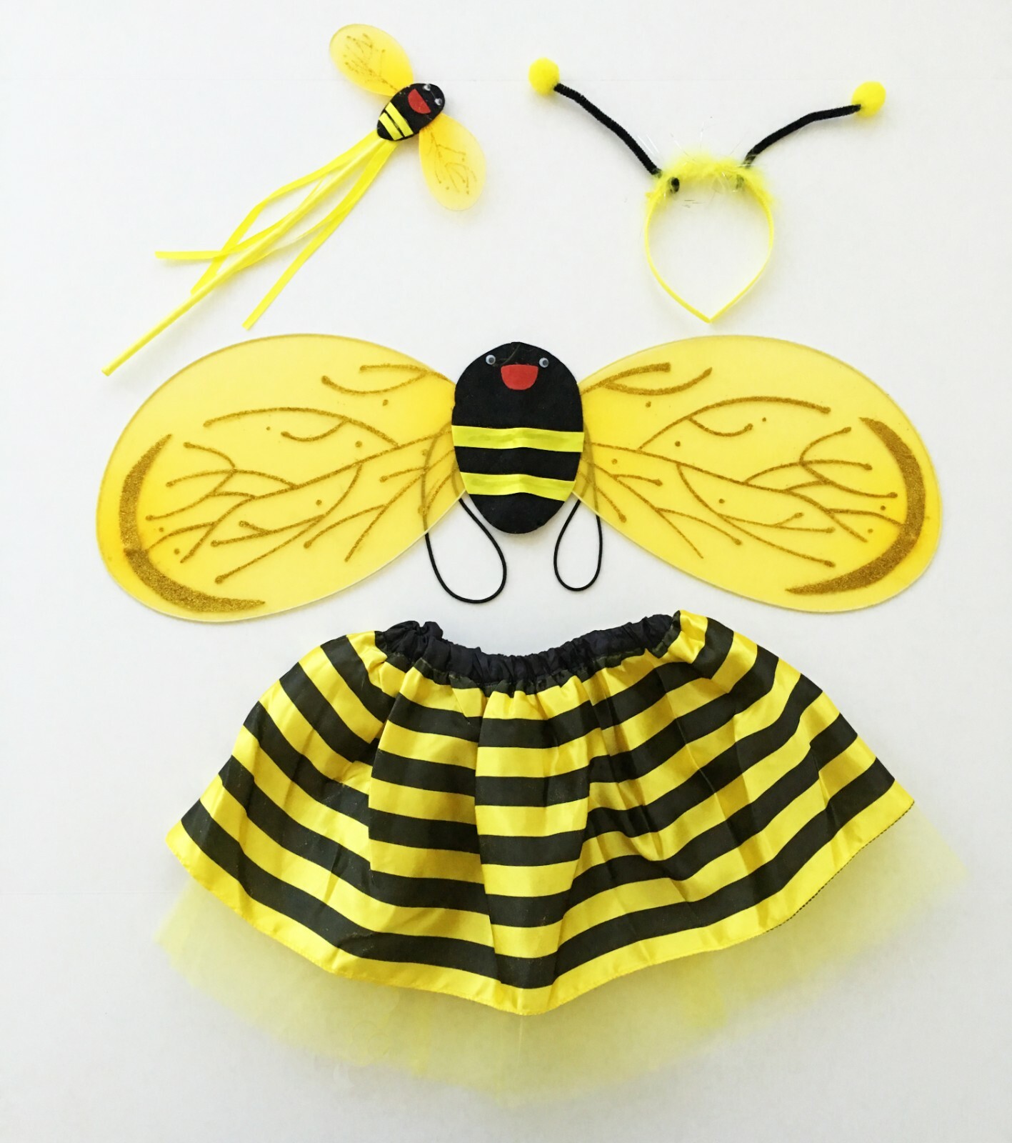 Ladybug bee fairy wing dress set with wand headband kids costume pretend play