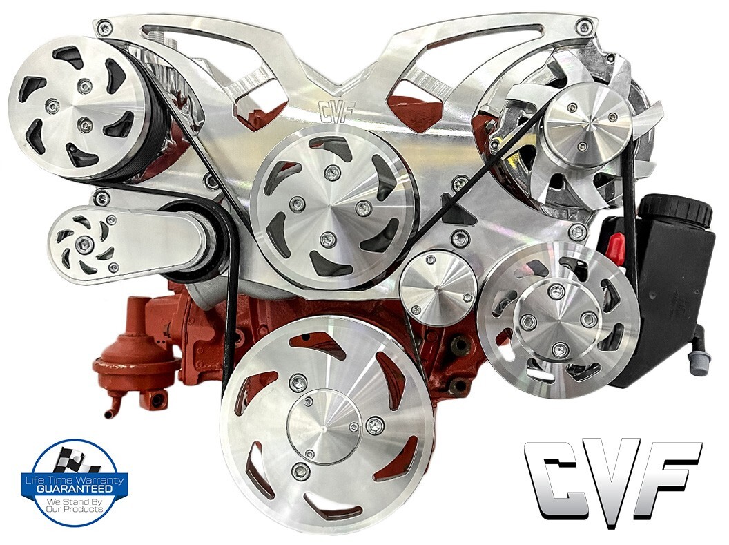 SBC Serpentine Pulley Conversion Kit ALT PS A/C Small Block Chevy 350 Triangles