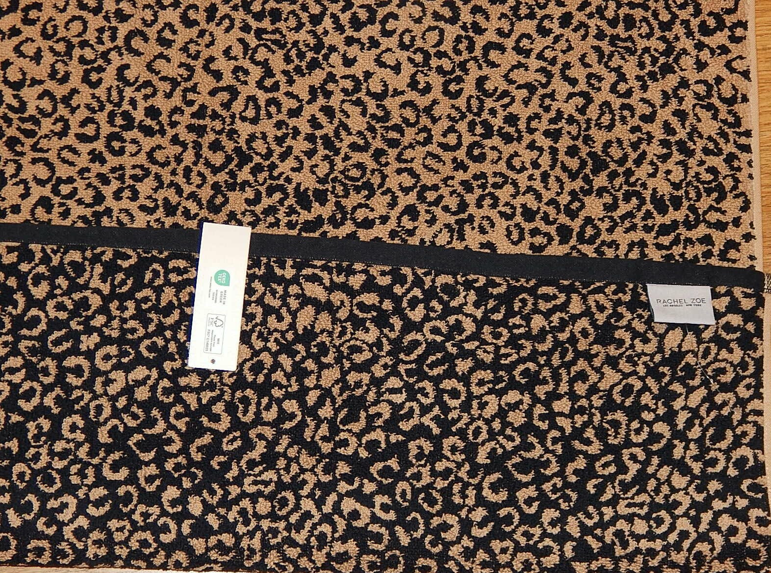 RACHEL ZOE 100%Cotton BATH Towel 30"x56" LEOPARD PRINT TWO-SIDE NEW AUTHENTIC