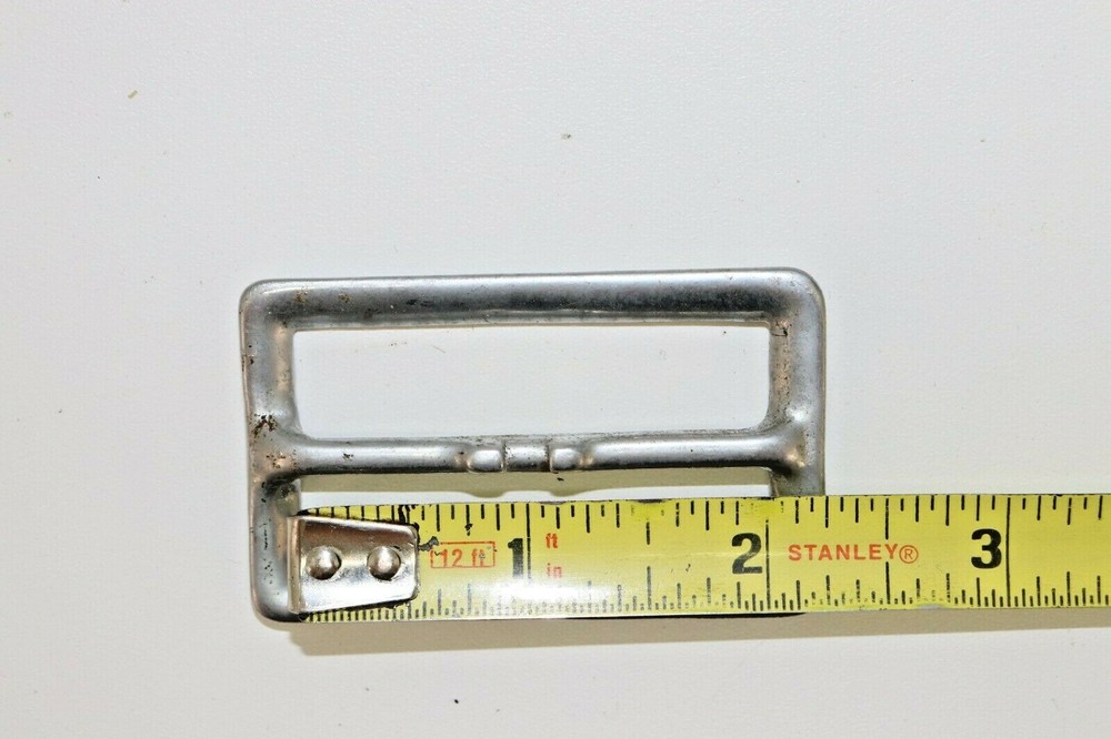 Vintage Silver plated steel Jacket buckle 2 7/16"h x 1 7/16"w each E237