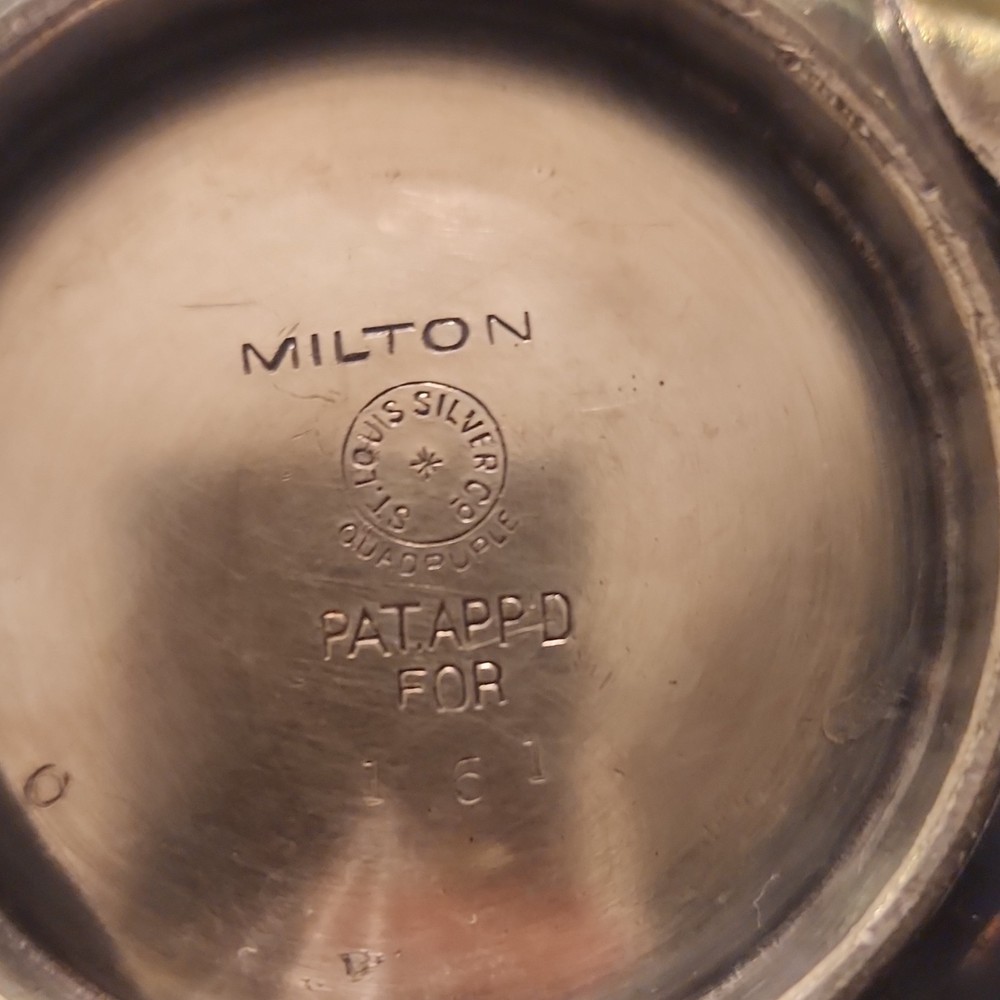 Reiffel & Husted Co., Milton Silver Co. Silverplate Teapots & Creamer Set