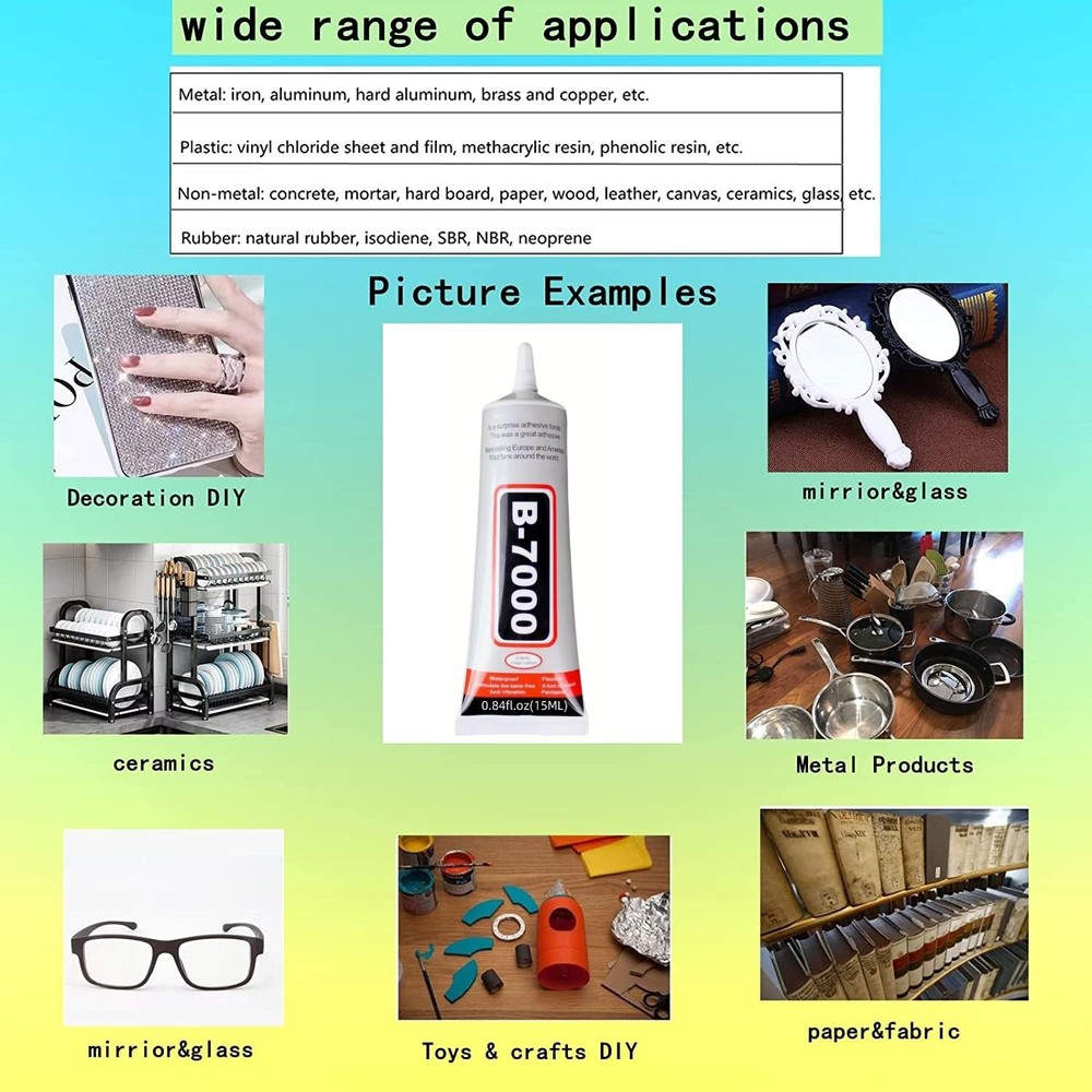 LUONILAYOR B-7000 Adhesive Multi-Function Glues,Super Glue 15ML*2, Clear