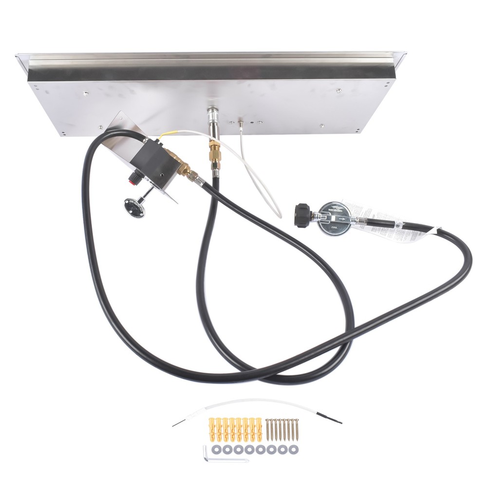 30x10-inch Fire Pit Pan Stainless Steel Fire Pit Burner Kit Rectangular