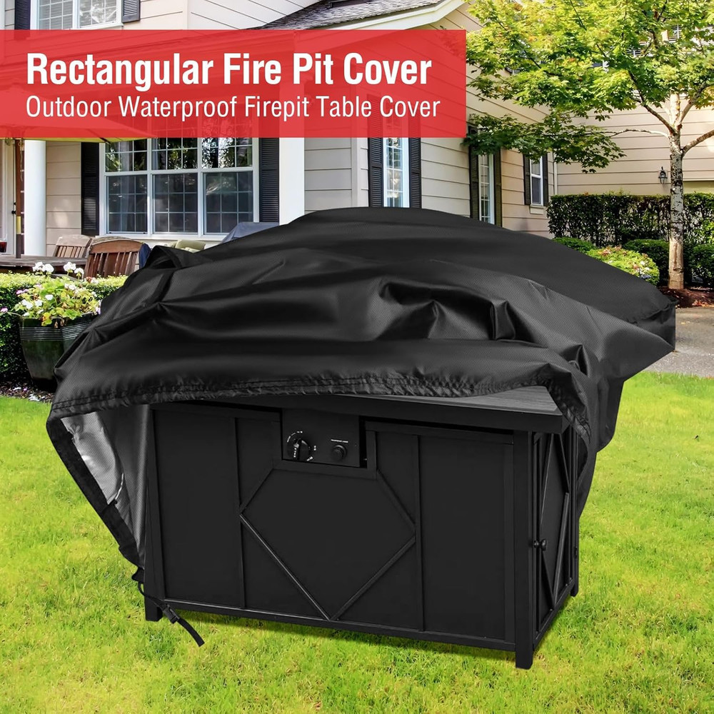 Rectangular Fire Pit Cover 43 Inch,Propane Gas Fire Pit Table Cover,Outdoor Wate