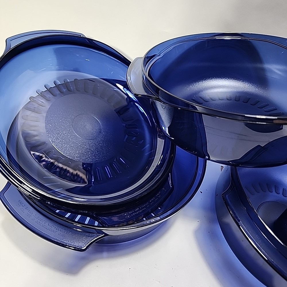 Tupperware - 5 PC Microwave 3 QT. Stack Cooker Steamer Blue