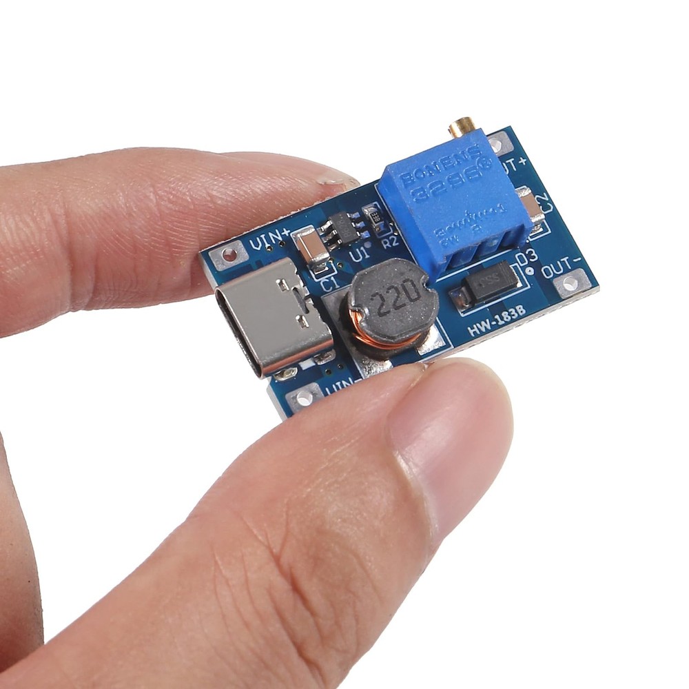 5pcs Type-C MT3608 DC-DC Adjustable Boost Module 2A Step-Up Converter 2V-24V 5V