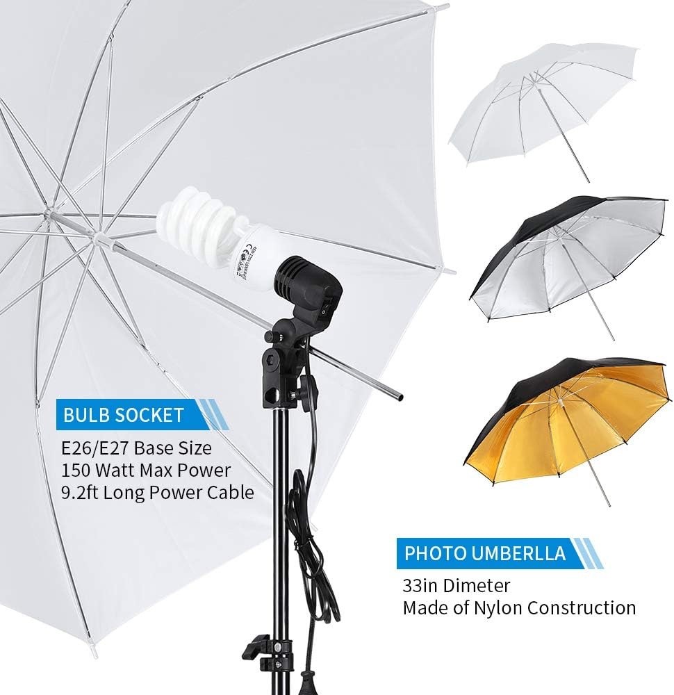 Photography Lighting Kit, Backdrops Stand Support System, Umbrellas Softbox