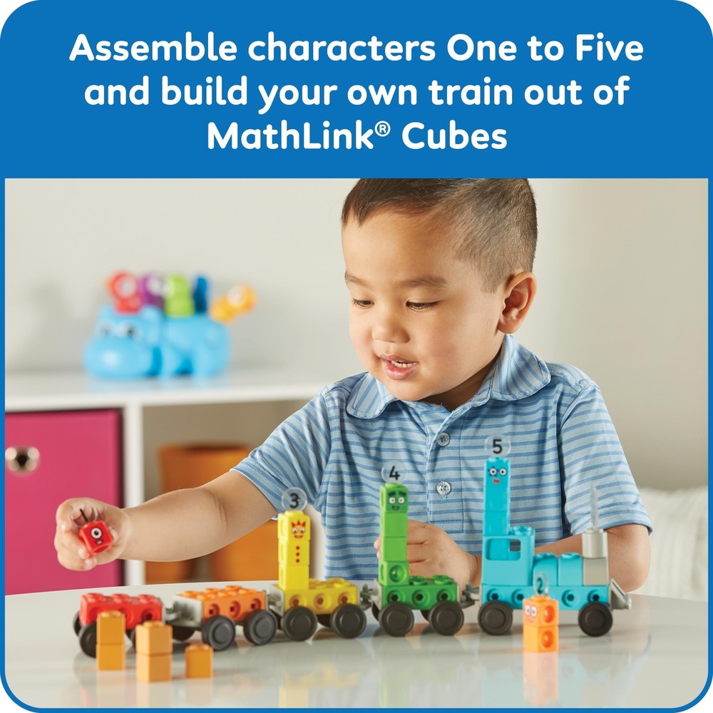 hand2mind Numberblocks Express Train MathLink Cubes Activity Set, Preschool L...