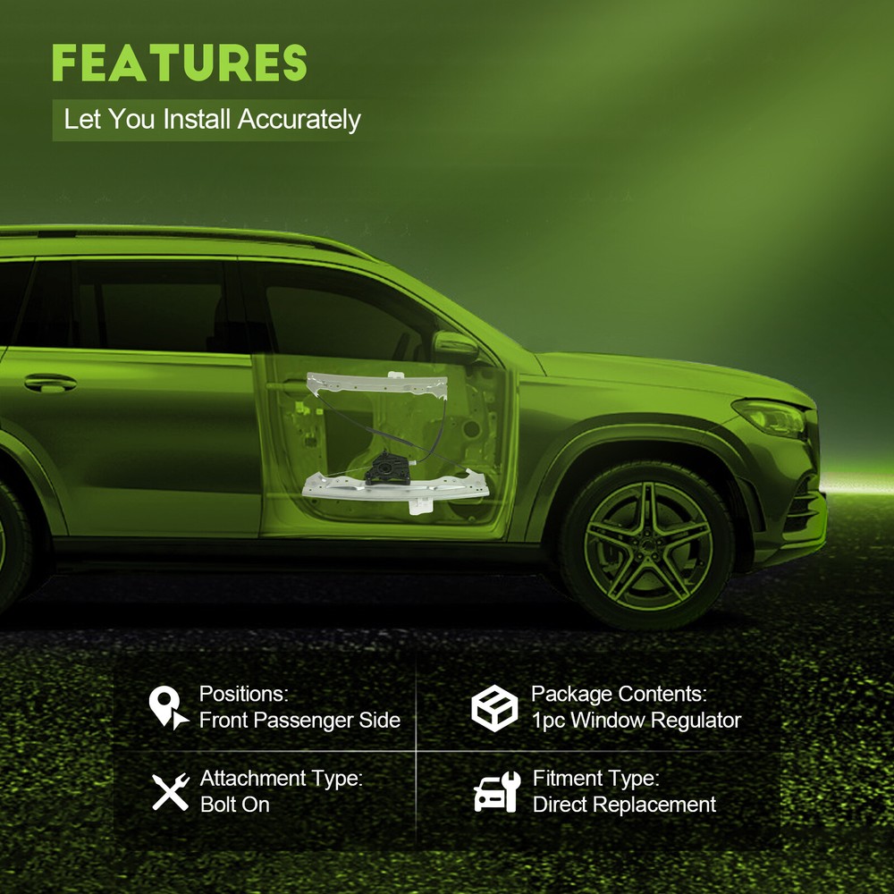 For 2011-2014 Chrysler 200 Front Right Side Window Regulator without Motor