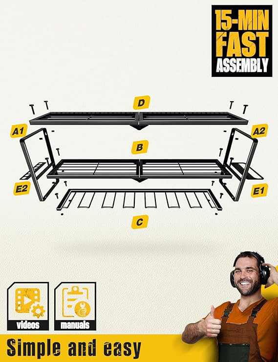 Power Tool Storage Organizer Rack Cordless Drill Tools Rack Holder for Workshop