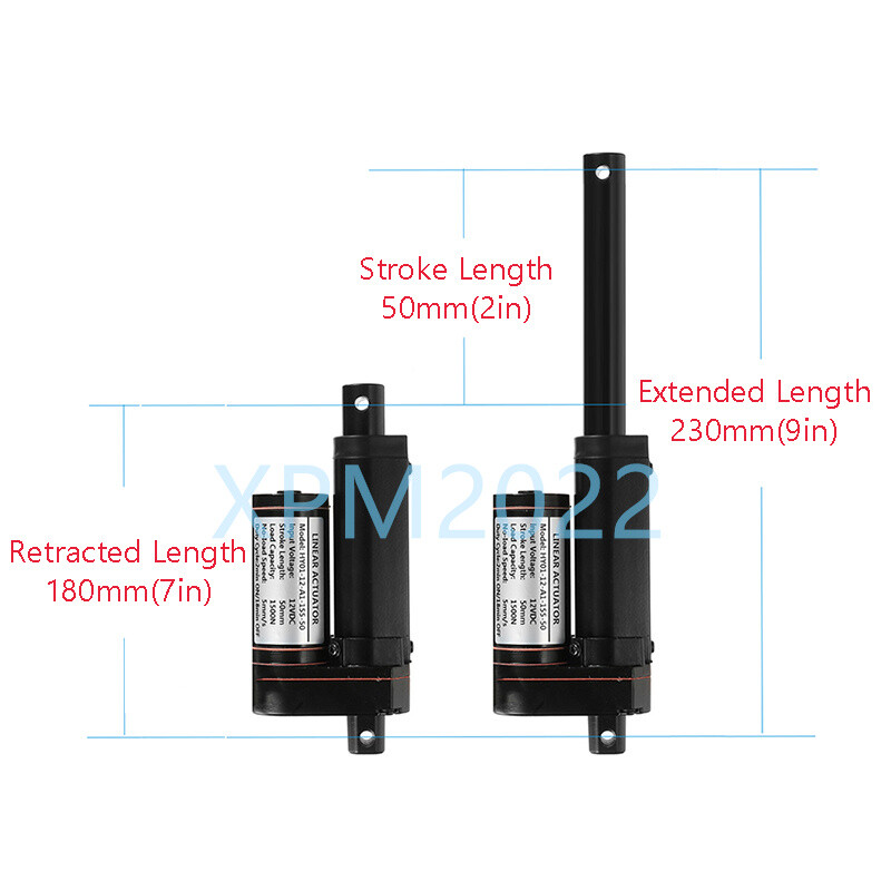DC 12V Linear Actuator Heavy Duty 2"~40" Long Stroke 6inch 8in 3000N Waterproof