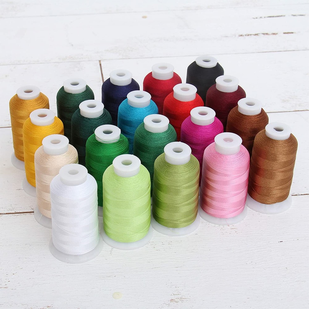 Threadart 20 Cone Polyester Embroidery Machine Thread Set Holiday Colors 1000M