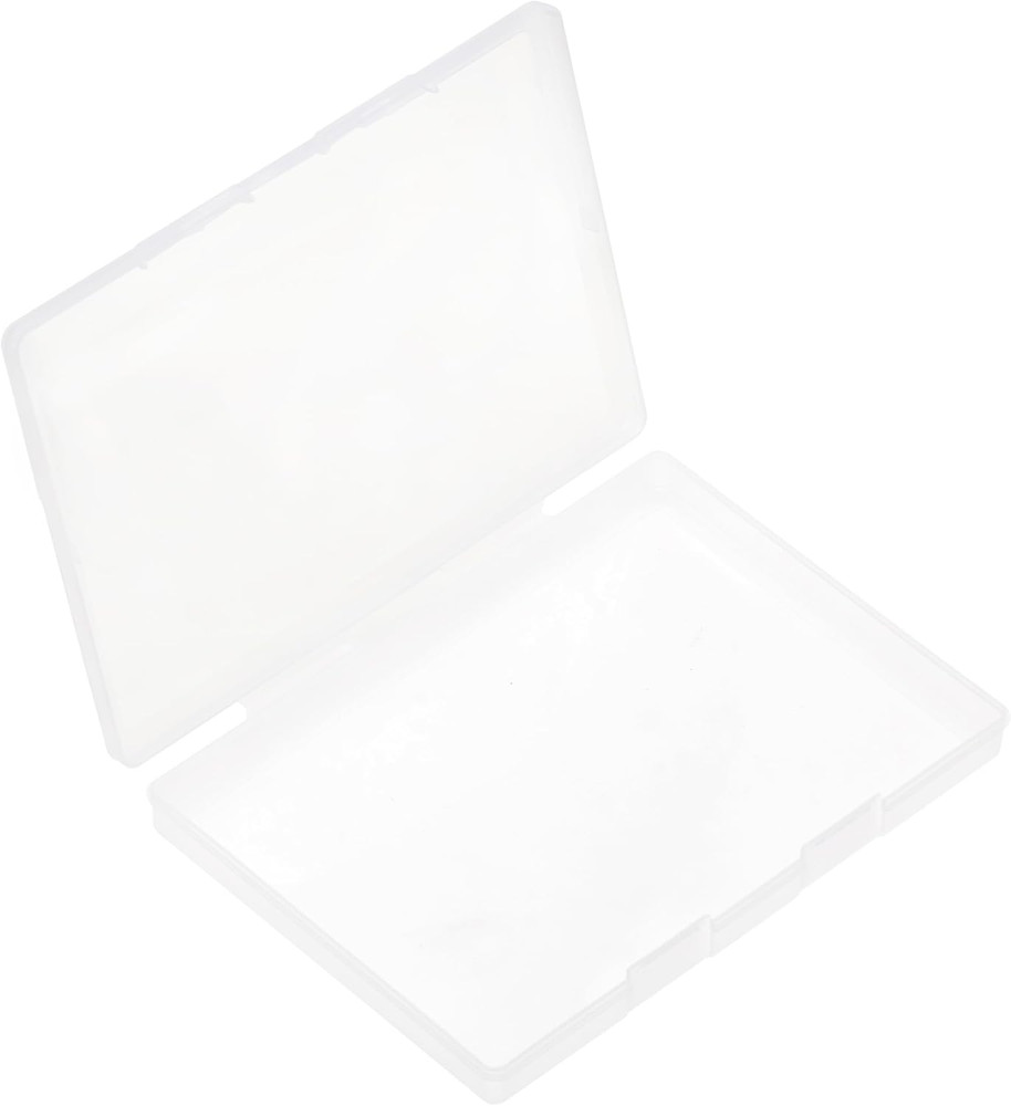 B5 Clear Plastic Storage Box, 7 X 10 Inch Flat Case Holder for Beads/Tools/Lette