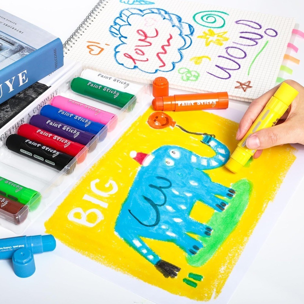 Tempera Paint Sticks 12 Colors Quick Drying Solid Washable Paint for Kids