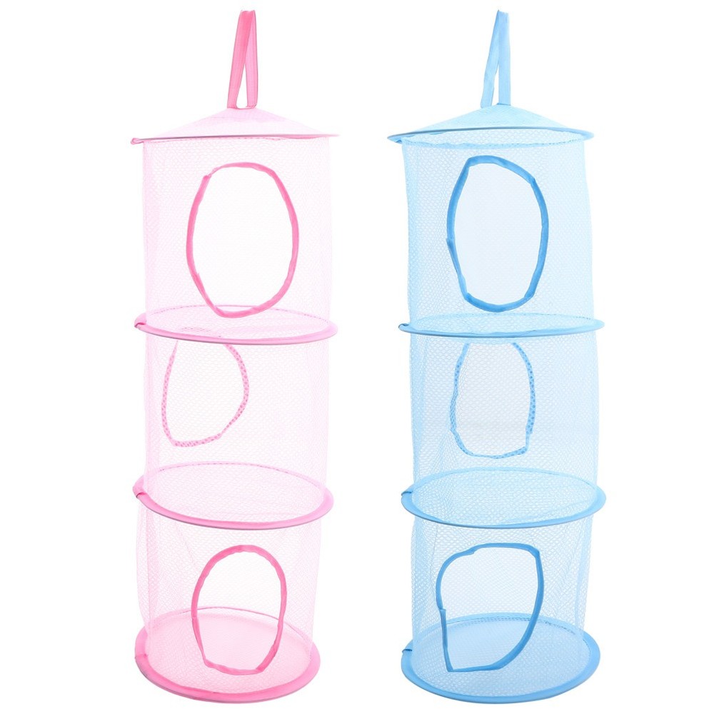 2 Pcs Foldable Hanging Mesh Drying Net Multi Layer Organizer For Clothes Socks