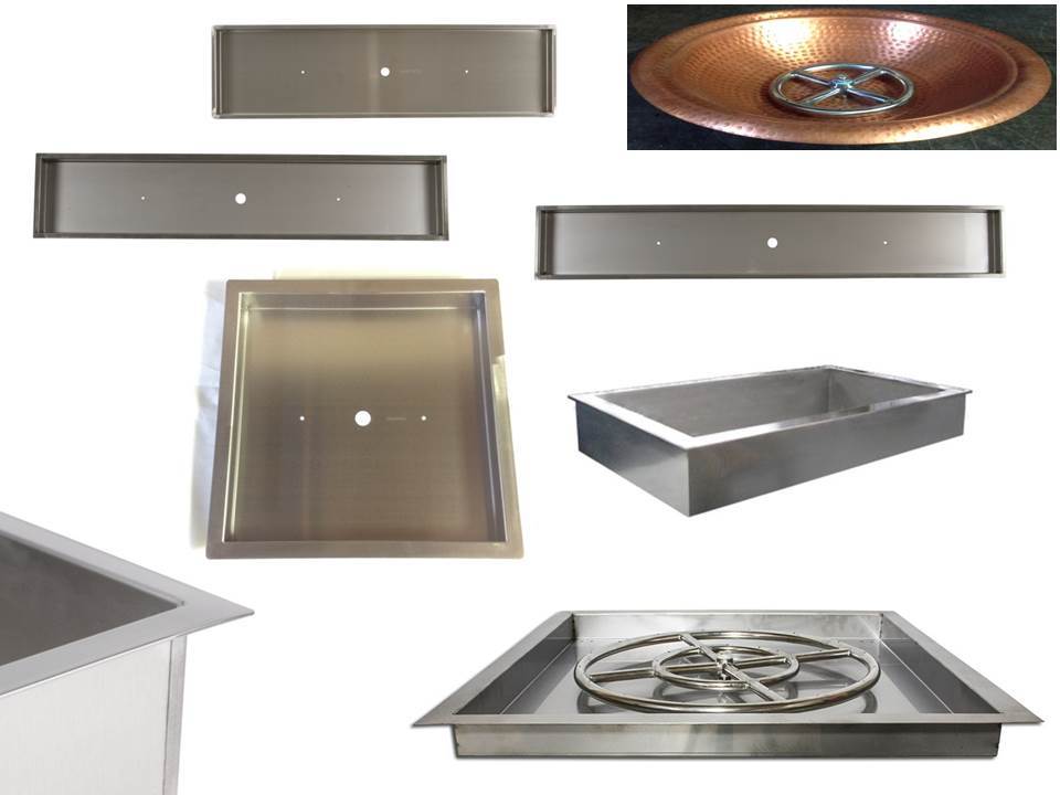 Create Your Own Gas Fire Feature w/ a Basic Complete Kit - Choose Burner and Pan