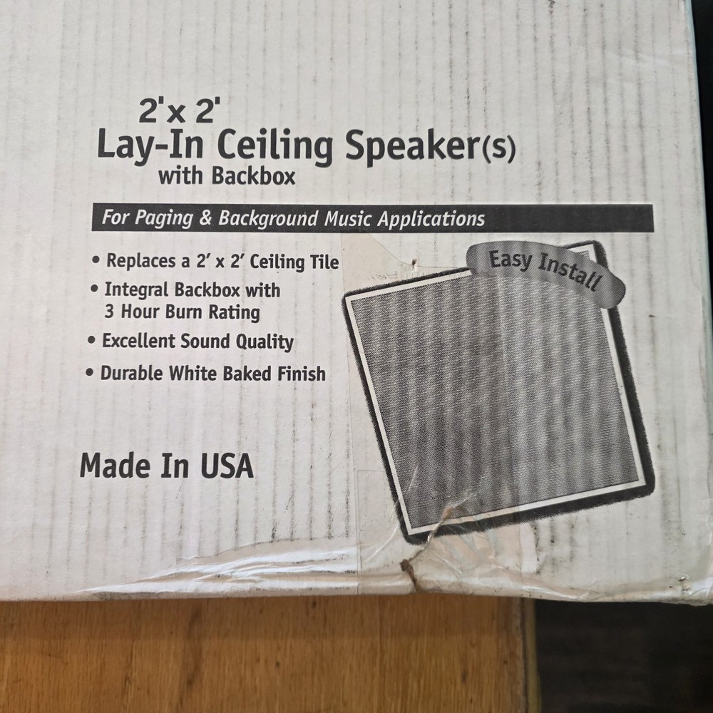 NEW in Box Valcom Lay-In Ceiling Speaker Paging & Background Music Applications