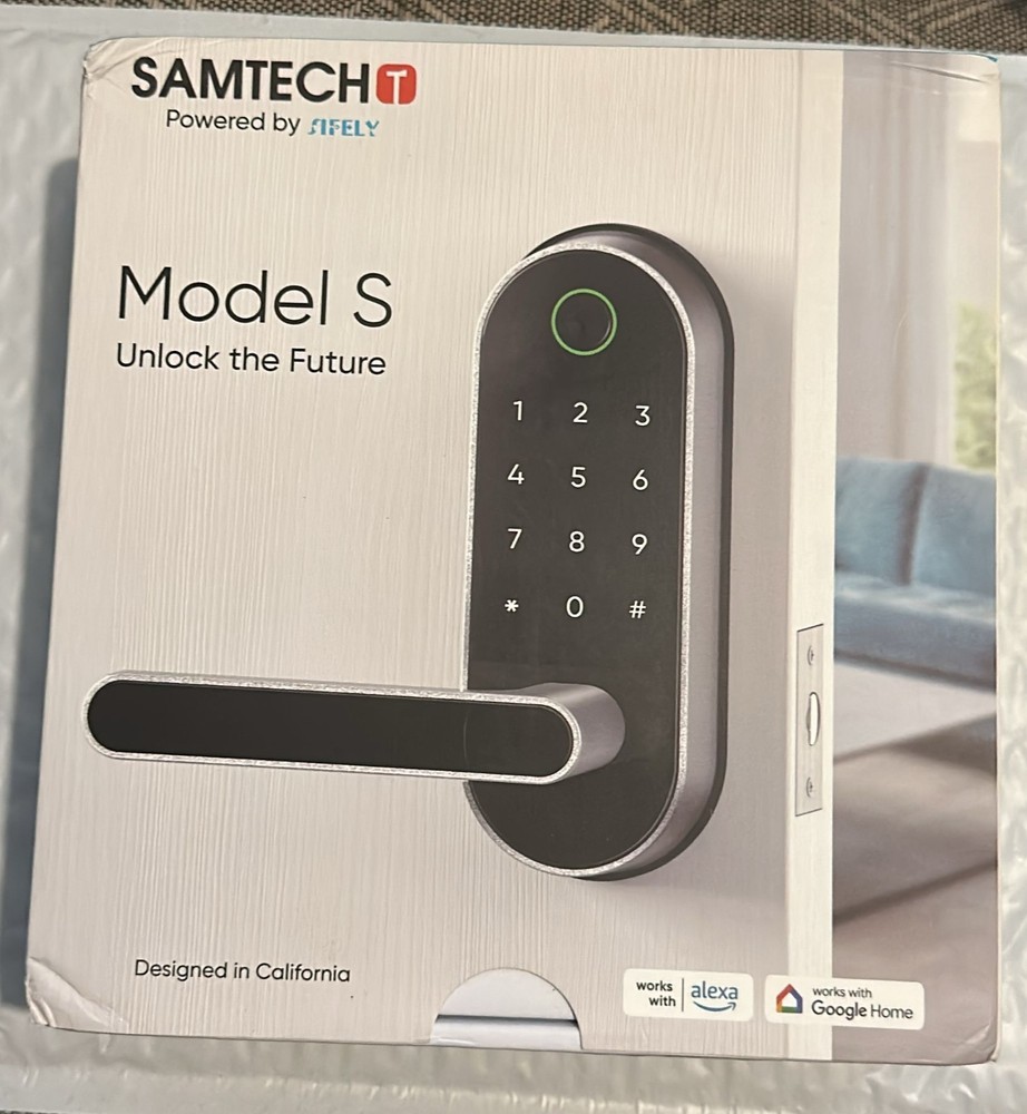 Keyless Entry Fingerprint Smart Lock with Handle & Keypad: Electronic/Electri...