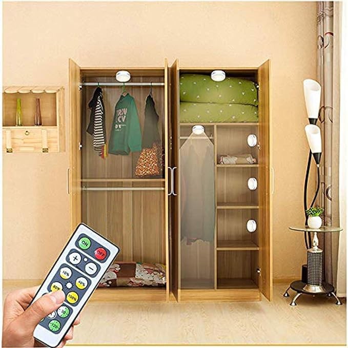Battery Operated Puck Lights with Remote Under Cabinet 6 Pack