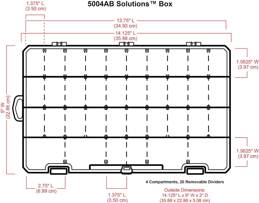 Large Solutions Box Clear Art & Craft Organizer with Dividers - Plastic Storage