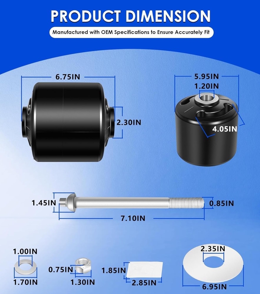 Quick Align Pivot Bolt Bushing Kit Replace for Hendrickson S-24691 S-21166