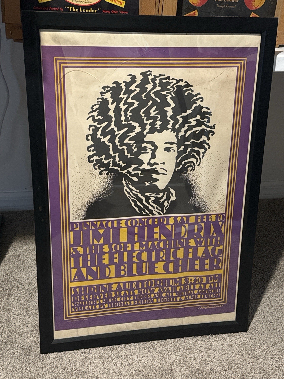 Jimi Hendrix Experience 1968 Concert Poster (3rd Printing, J. Van Hamersveld