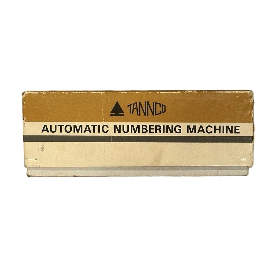 Vintage Tannco Automatic Numbering Machine Model 600 In Original Box