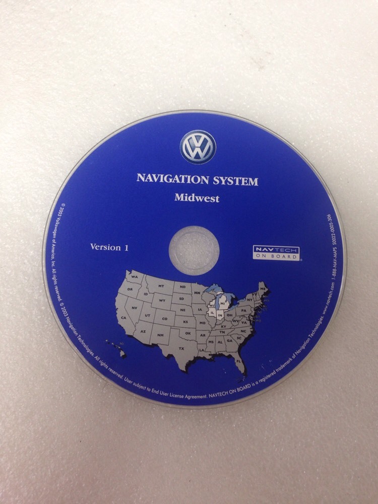 OEM VW VOLKSWAGEN NAVIGATION SYSTEM 2003 VERSION 1 Disc Disk Midwest Oem