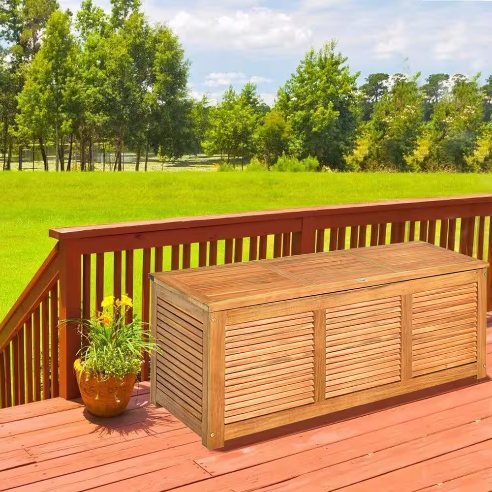 47-Gal. Deck Storage Bench Box Organization in Nature