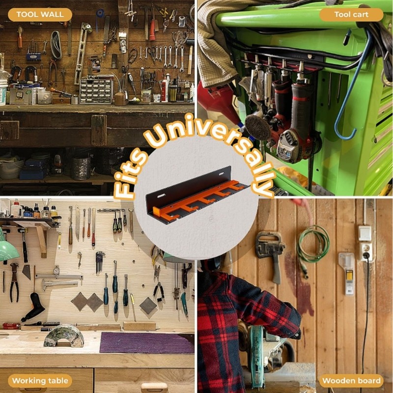 Secure Pneumatic Tool Storage Walls Mount Heavy Five Position organizers