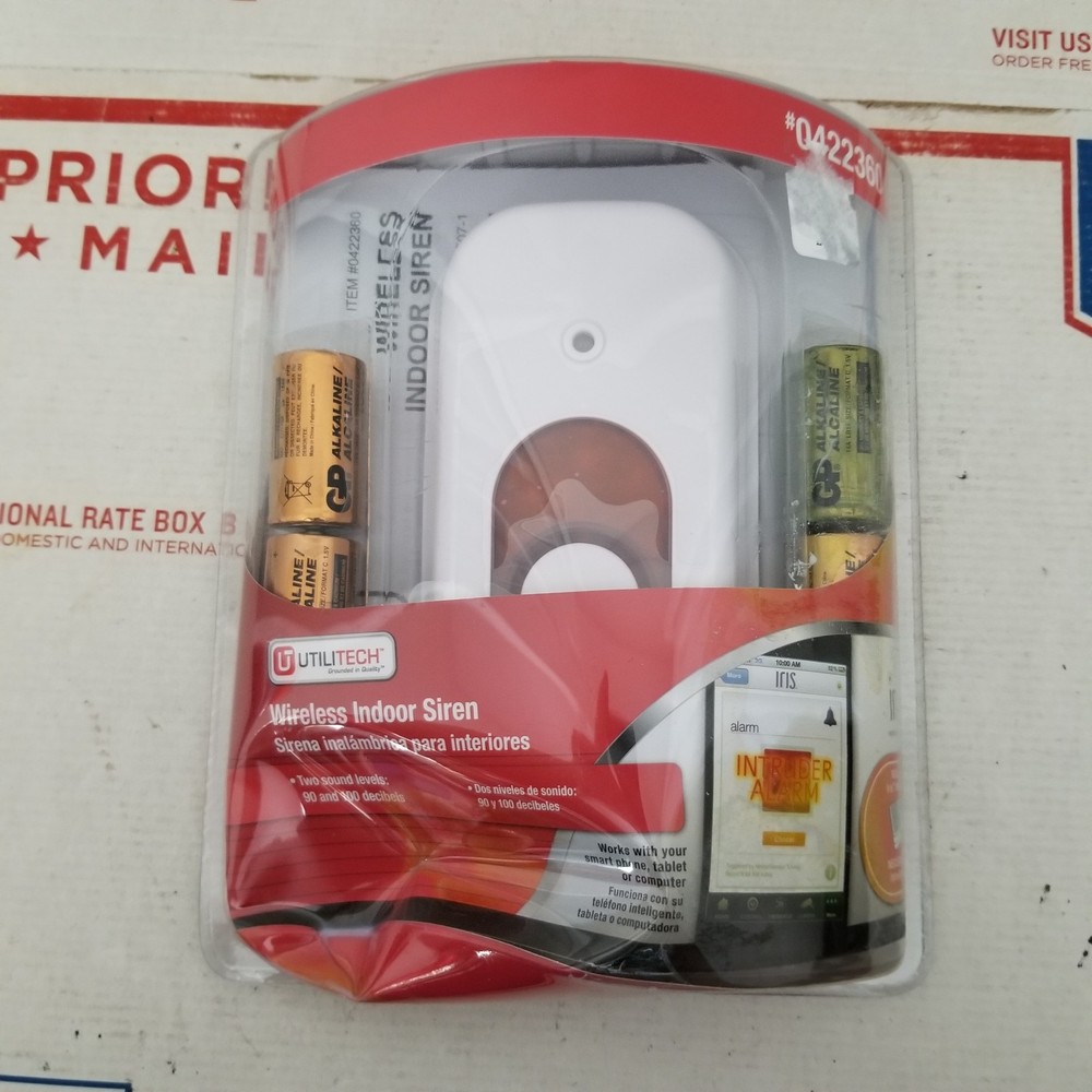 Utilitech Wireless Indoor Siren Z-wave Model TSE07-1 Iris Security System