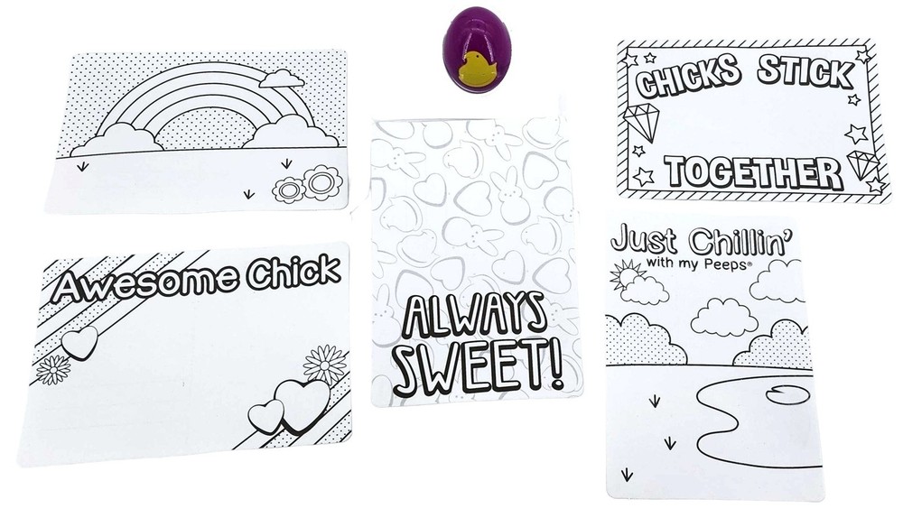 Peeps 2 Pack Easter Egg Stamping Postcard Set Ink Stampers Easter Basket