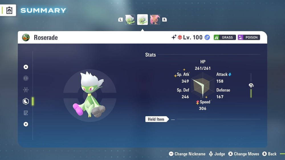 Roserade Shiny Alpha 6IVs Battle Ready - Legends ZA