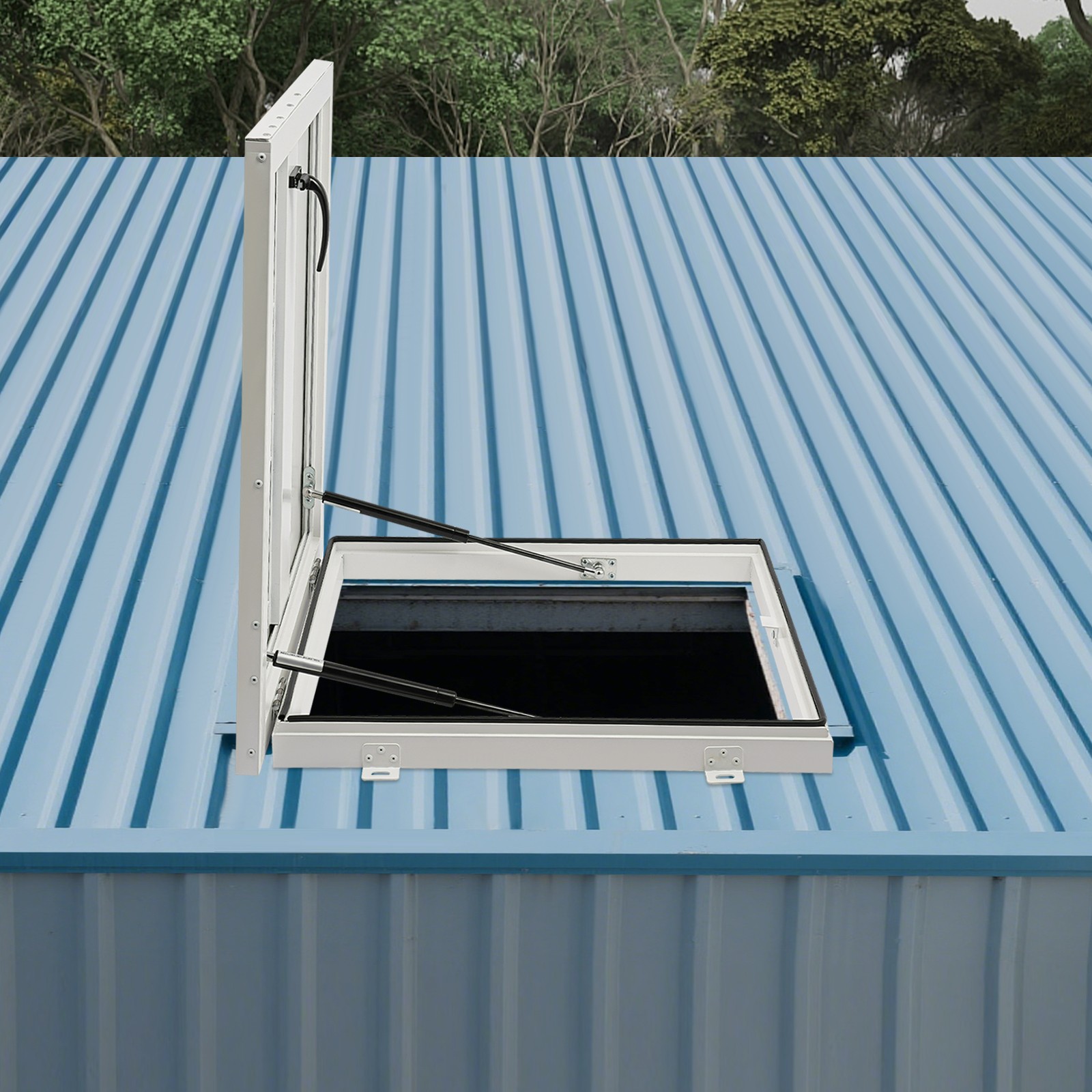 White Roof Hatch, Aluminum Alloy Square Roof Access Door 55*55cm.