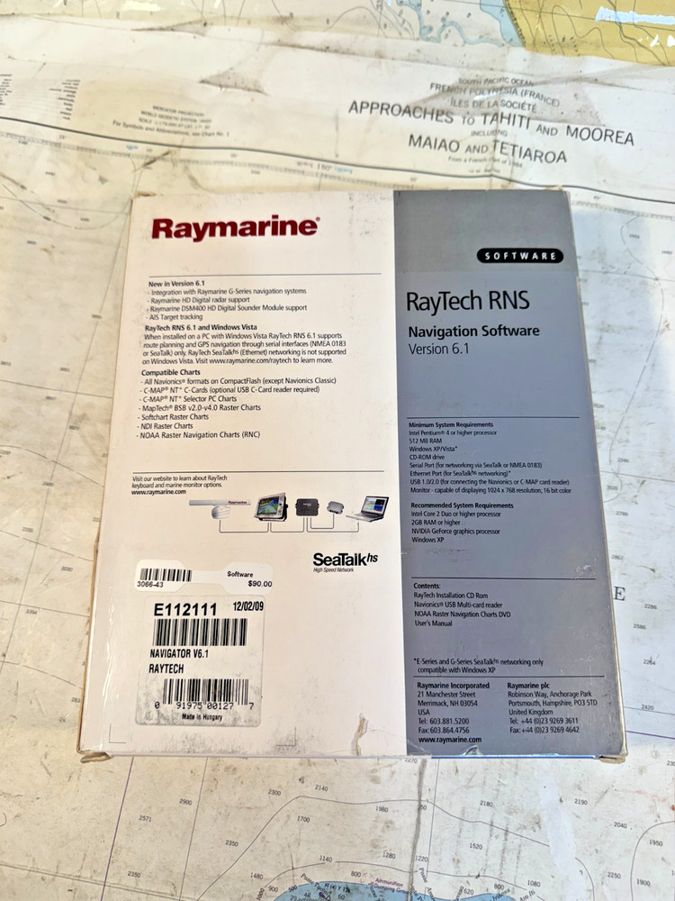 OEM Raymarine E112111 RayTech Navigator RNS Chartplotter Planner Software 6.1