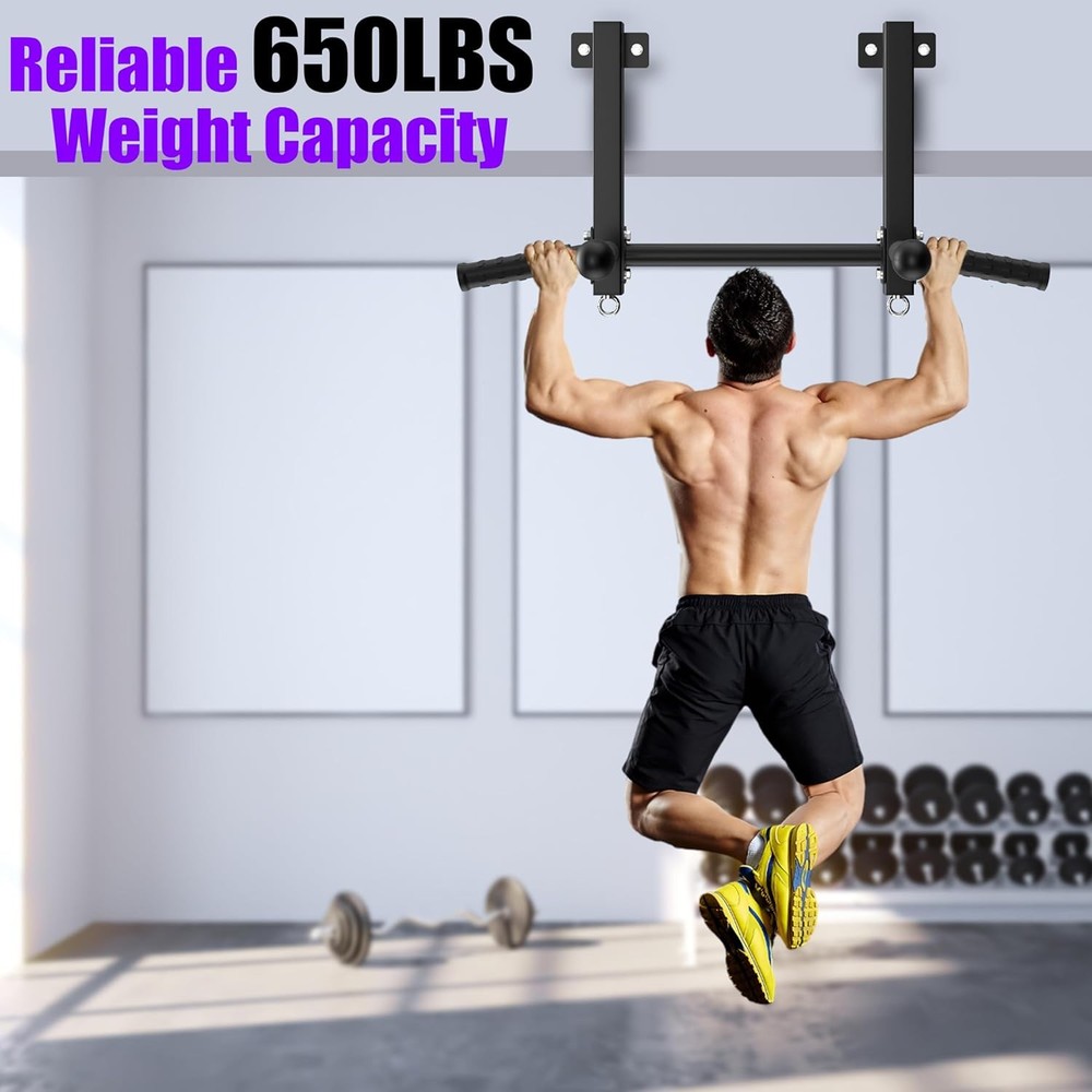 Joist Mounted Pull Up Bar, 650lbs Heavy Duty Strength Training Pullup Bars, Mult