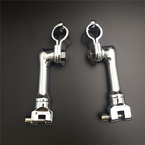 XKMT-Chrome Long Angled Adjustable Highway Peg Mounting Kit Compatible With