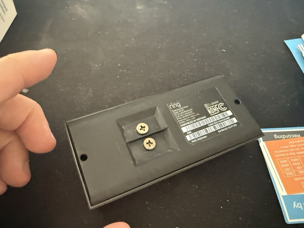 Ring HD Video Doorbell Wired Black w/Angle Bracket