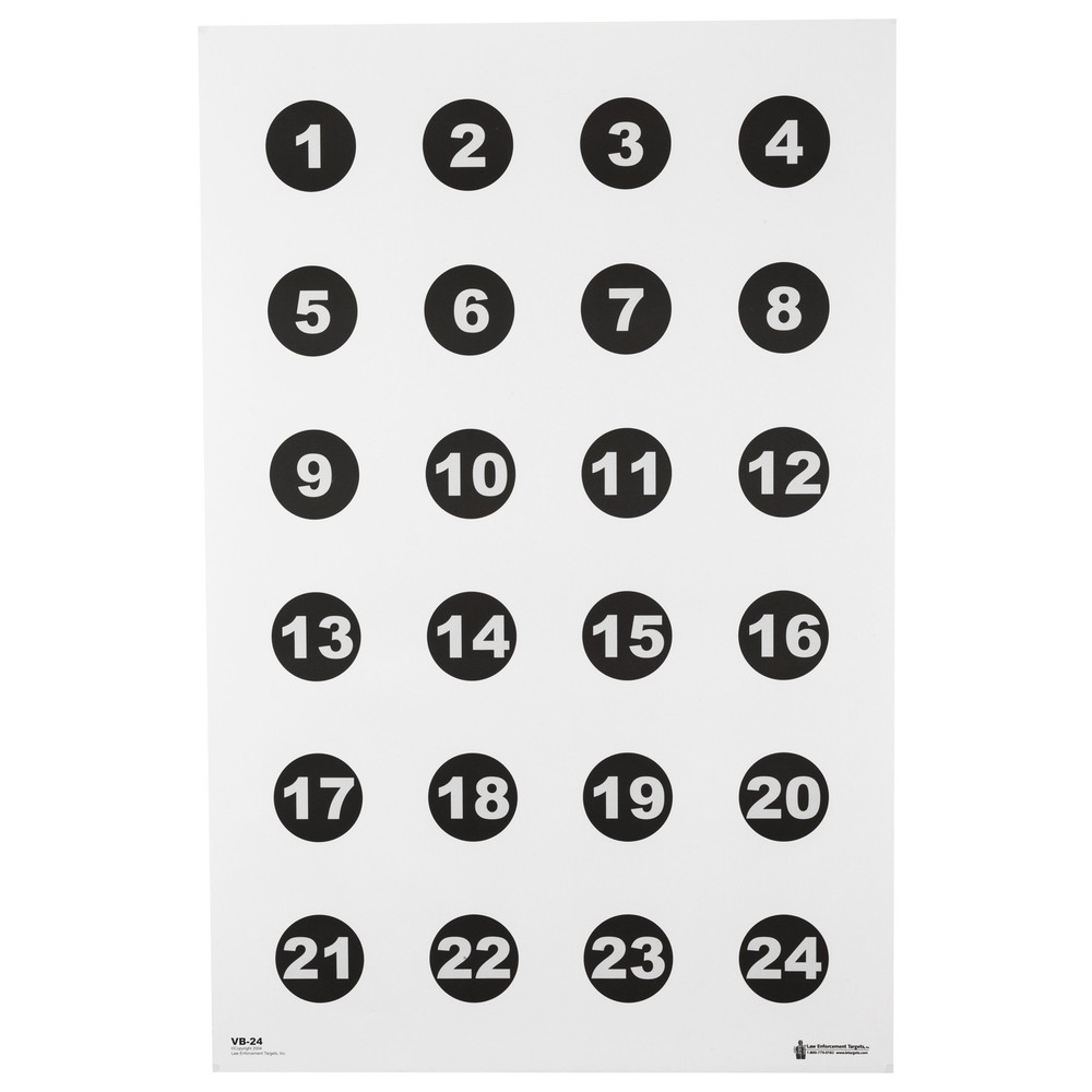 Action Target 24 Numbered Circles Command Target 23x35 100 Pack