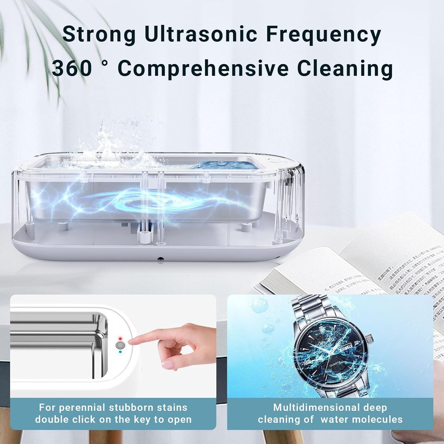 Ultrasonic Jewelry Cleaner Denture Glass Watch Ring Bath Tank Cleaning Machine