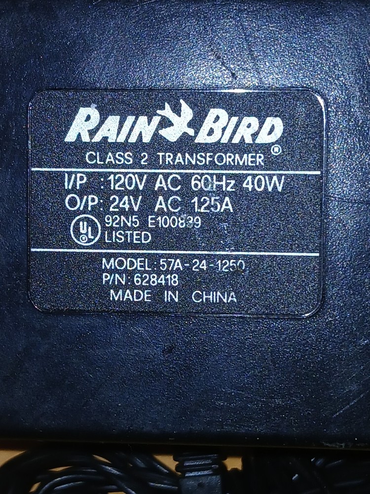 Rain Bird Plug In Class 2 Transformer AC 25.5