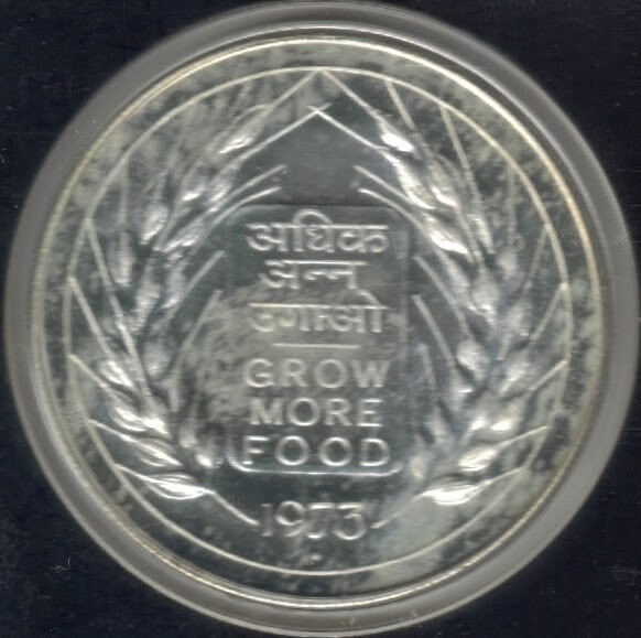India 1973 Development Oriented 2 Silver Coin Set Rare Proof Set
